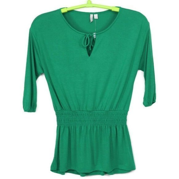 Old Navy Shirt Top Blouse Tunic‎ Green 3/4 Sleeve S Small - Picture 1 of 10